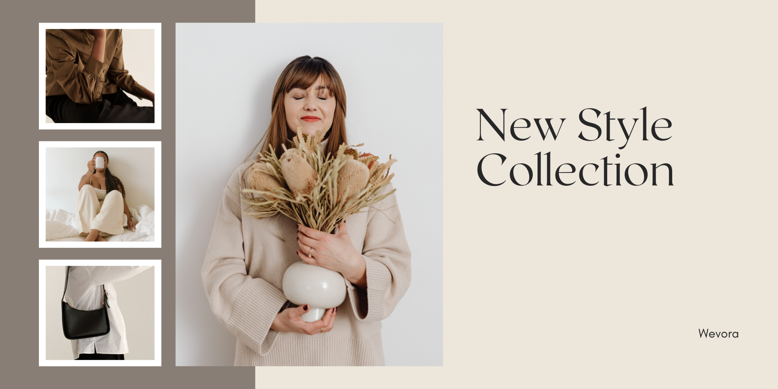 Beige and Brown Minimalist New Style Collection Banner