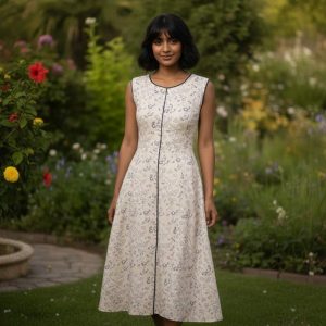 Sleeveless Floral A-line Midi Dress