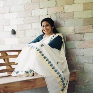 Kuthampully handloom Saree with print