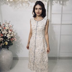 Sleeveless Floral A-line Midi Dress